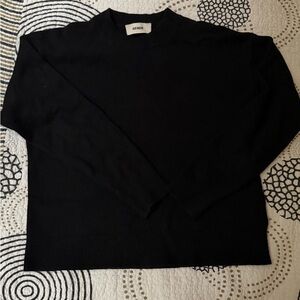 Buck Mason Black Wool Crew Neck Sweater